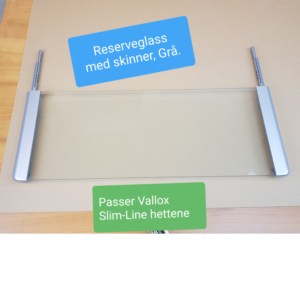 Frontglass med ramme for Vallox slim-line kjøkkenhetter