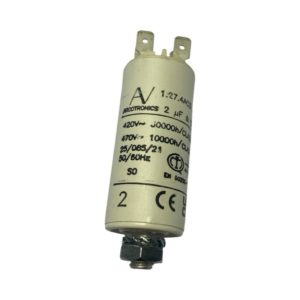 Vallox kondensator 2uF med flatstift 6,3mm